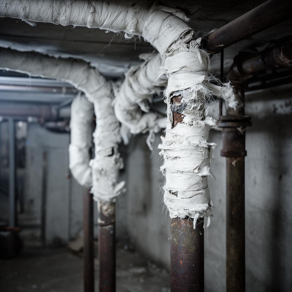 Canalisations calorifugées avec isolant fibreux dégradé