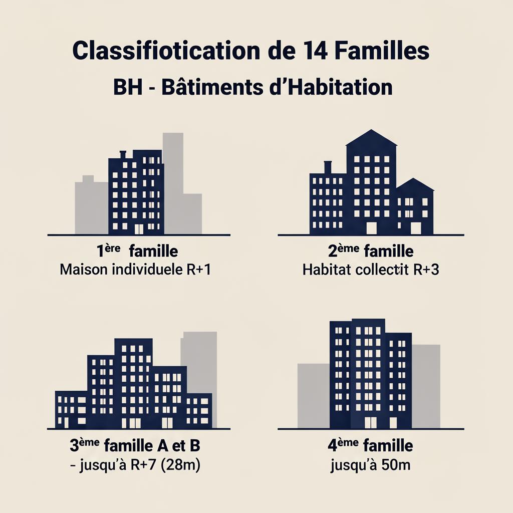Classification des 4 familles de bâtiments d'habitation