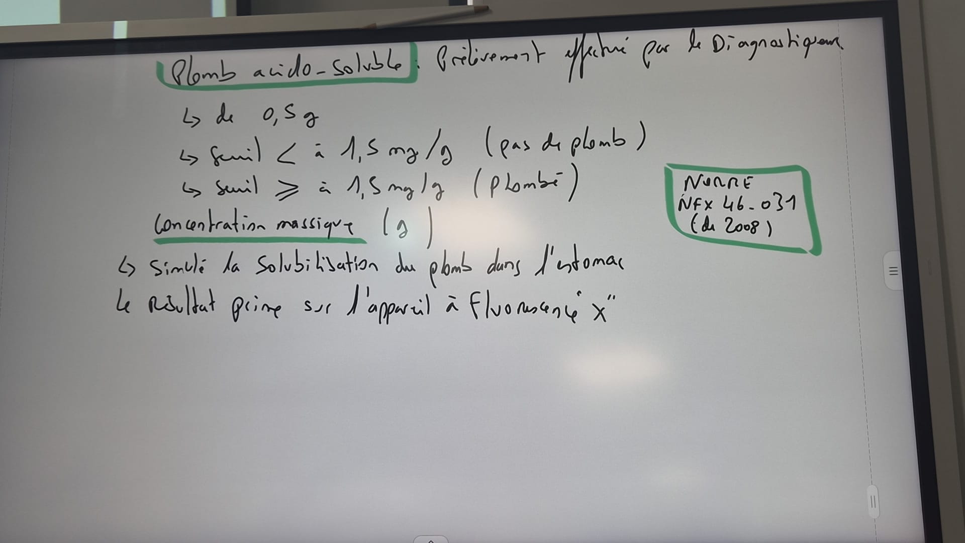 Méthode du plomb acido-soluble (NF X 46-031).