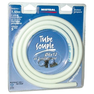 Photo d'un tuyau flexible à base de caoutchouc pour le gaz.