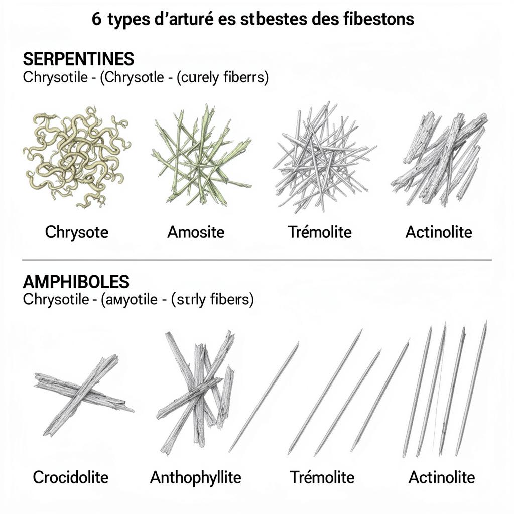 Les 6 variétés d'amiante : serpentines et amphiboles
